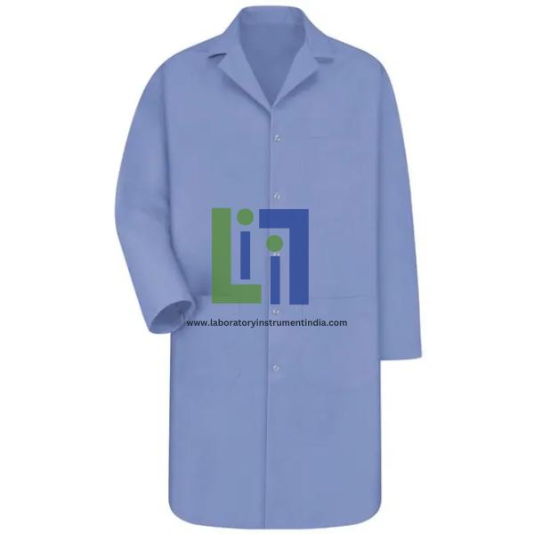 Light Blue Lab Coat with Exterior Pocket, Grippers