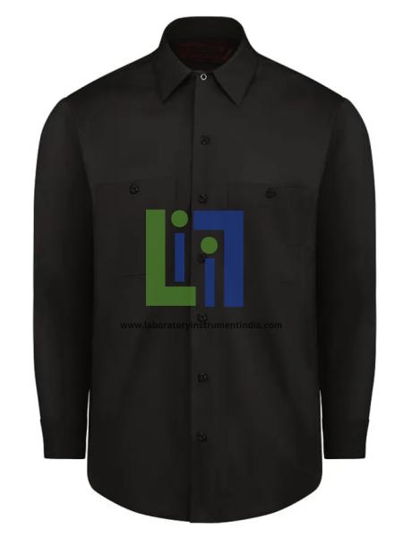 Mens Black Long Sleeve Industrial Work Shirt