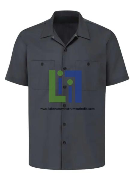 Mens Charcoal Short Sleeve Industrial Work Shirt