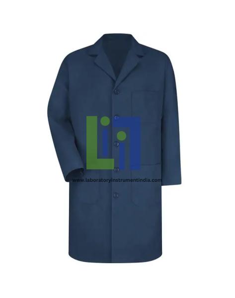 Mens Navy Lab Coat with Exterior Pocket