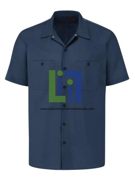 Mens Navy Short Sleeve Industrial Work Shirt