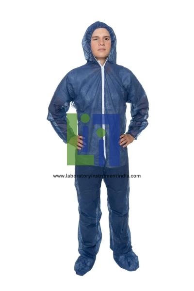 Navy Blue Polypropylene Coveralls with Hood and Boot