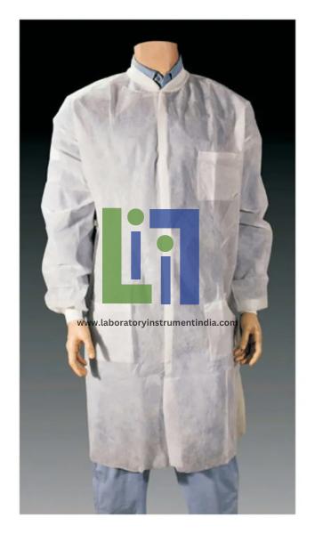 Polypropylene Lab Coats, Knit Wrists and Collar